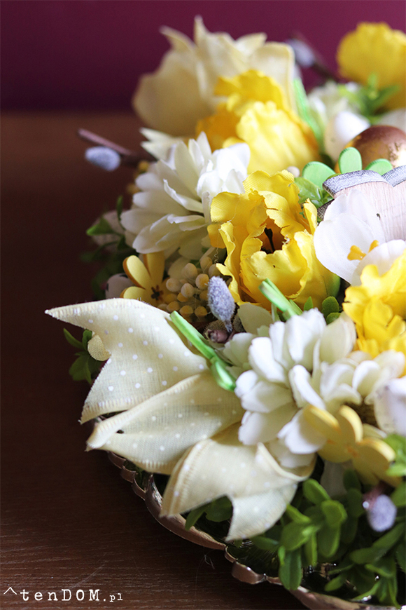 Golden Easter, stroik wielkanocny na talerzu, śr.40cm