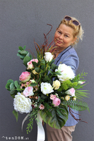 Edyta 2, komplet dekoracji nagrobnych, bukiet+kompozycja