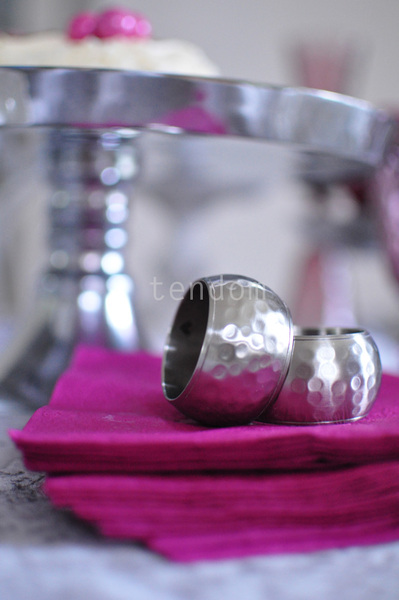 cynowane obrączki na serwetki Provence 2szt.