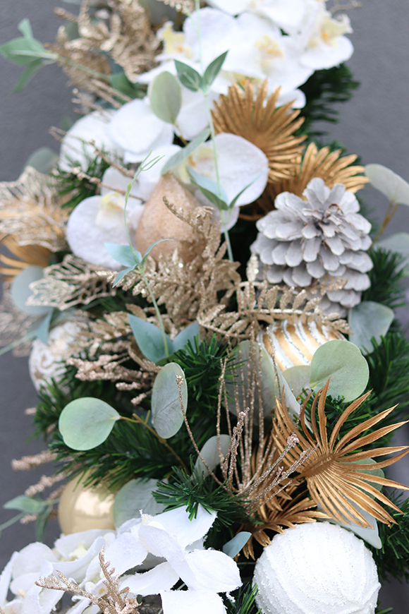 bożonarodzeniowa girlanda, Perłowo - Złota Kamila, dł.150cm