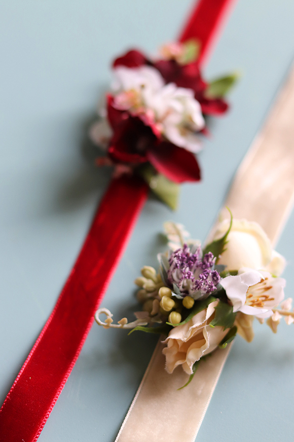 bransoletki na rękę, kpl.2szt. Niech żyje Bal, red&cream, rozmiar uniwersalny