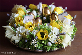 Golden Easter, stroik wielkanocny na talerzu, śr.40cm