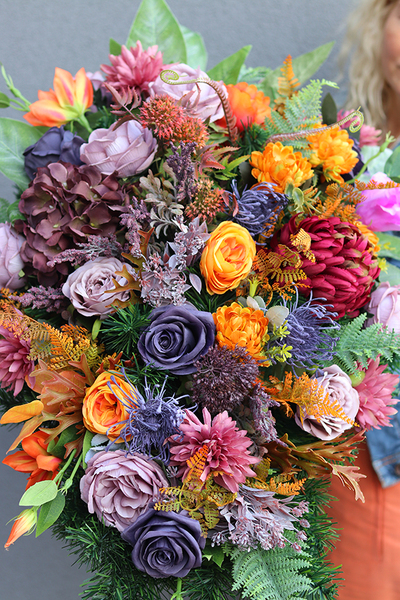 barwna wiązanka nagrobna, Jesienna Melodia, dł.82cm 