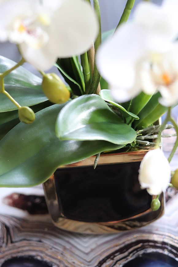 Black&Gold Prima, elegancki storczyk w ceramicznej donicy, wys.52cm