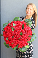 bogata dekoracja nagrobna, Czerwone Róże, wym.35x60cm 