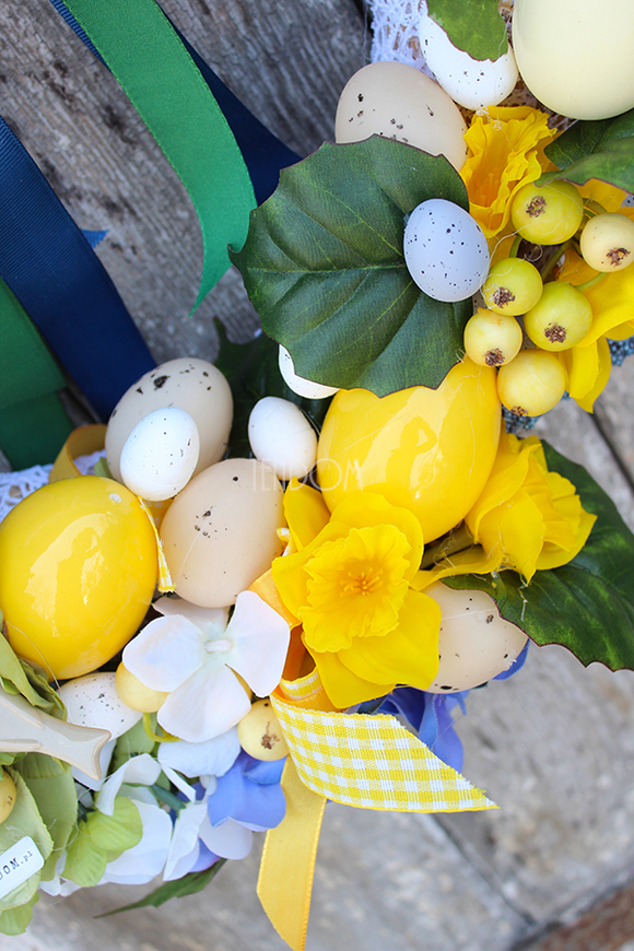 dekoracyjny wianek Żółta Wiosna, śr.40cm