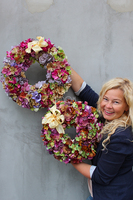 Jesienne Hortensje efektowny wianek na drzwi śr.45cm 