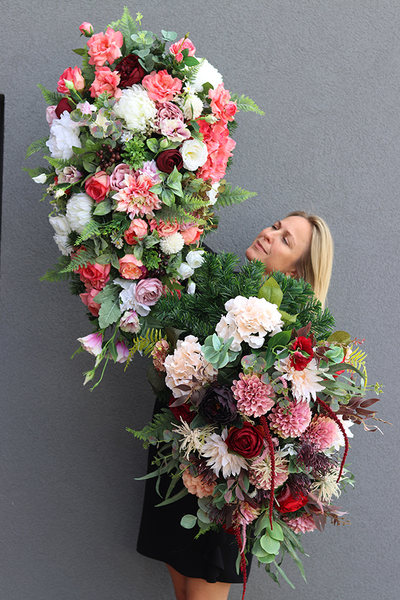 Hela, bogata wiązanka nagrobna, dł.110cm 