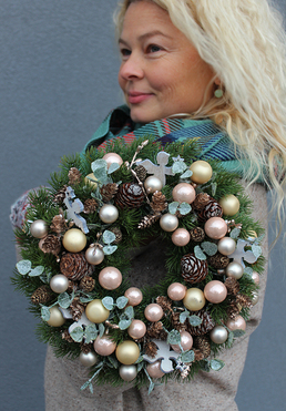 Tenallo, bożonarodzeniowy wianek na drzwi, śr.27cm