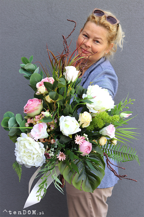 Edyta 2, komplet dekoracji nagrobnych, bukiet+kompozycja