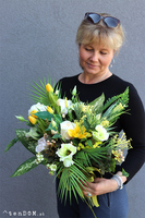 Lorena, wiosenny bukiet / dekoracja nagrobna, wys.58cm 