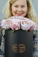 kompozycja kwiatowa / bukiet Flowerbox Sand czarny XL 2, wys.36cm