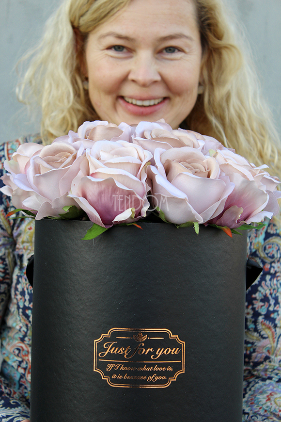 kompozycja kwiatowa / bukiet Flowerbox Sand czarny XL 2, wys.36cm