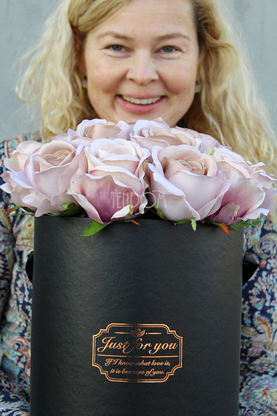 kompozycja kwiatowa / bukiet Flowerbox Sand czarny XL 2, wys.36cm