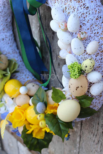 dekoracyjny wianek Żółta Wiosna, śr.40cm