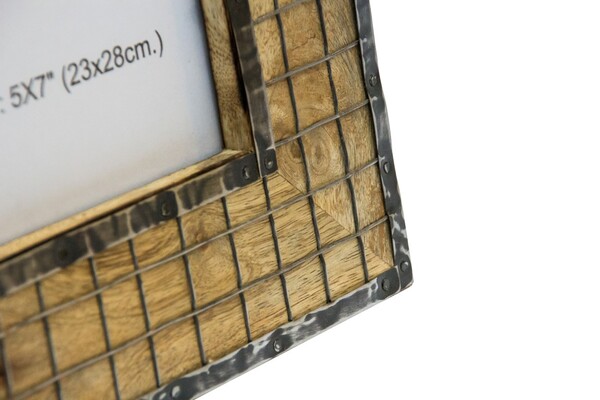 ramka na zdjęcie z drewna mangowego kratka 13x18cm