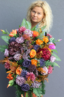 barwna wiązanka nagrobna, Jesienna Melodia, dł.82cm 