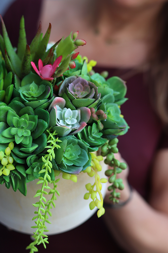 Wood, sukulenty, kompozycja ze sztucznych roślin, wys.26cm