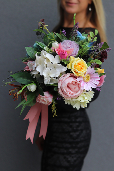 Bacciano 4, bukiet kwiatowy do ręki, dł.30cm