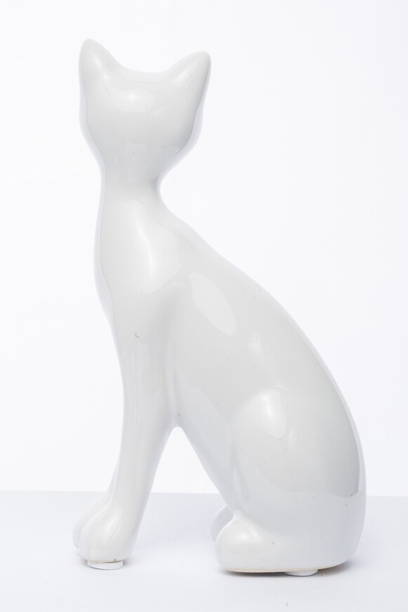 ceramiczna figurka Kot siedzący C, wym.15.5x9x5.5cm