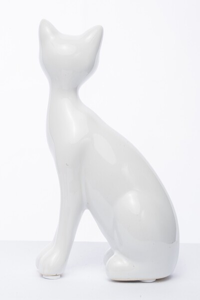 ceramiczna figurka Kot siedzący C, wym.15.5x9x5.5cm