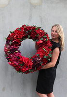 duży wianek na drzwi, Czerwień, śr.76cm 