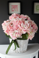 bogaty kosz z jasnoróżowymi hortensjami Provance 50x55cm  