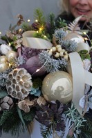 Złote Serce, box świąteczny / stroik, wys.44cm 