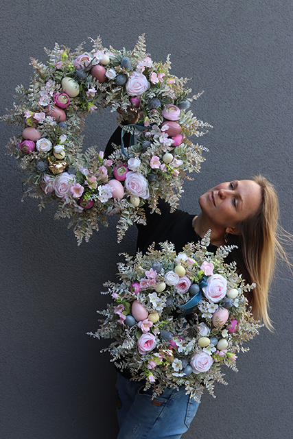 Green Canoe Pastels, wianek wielkanocny do dekoracji, śr.35cm