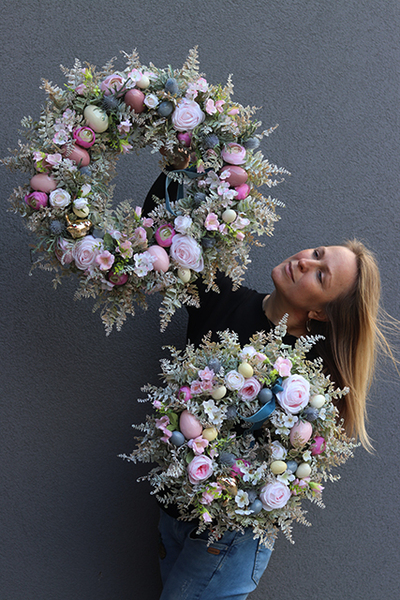 Green Canoe Pastels, wianek wielkanocny do dekoracji, śr.35cm