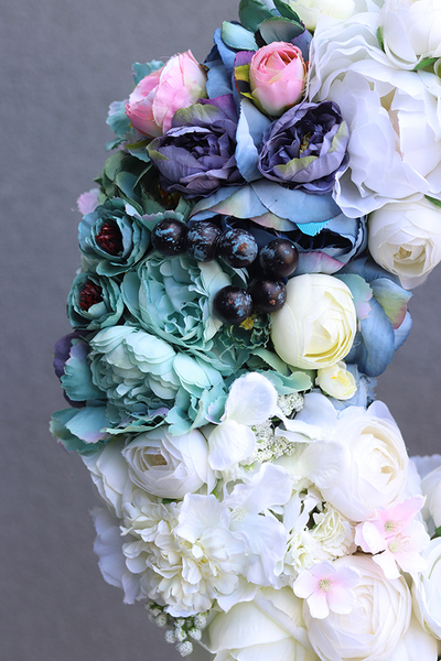 Candy, romantyczny wianek na drzwi z kryształami, śr.42cm