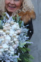 kompozycja świąteczna Green Light, 4 świeczki, dł.55cm