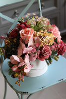 Branella flowerbox / kompozycja kwiatowa z orchideą, wys.36cm