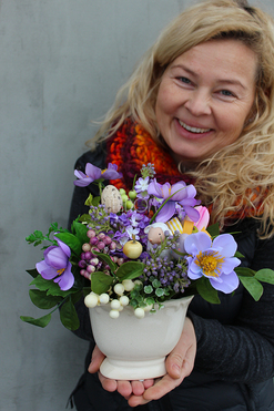 Fiolet kompozycja wielkanocna, wys.26cm