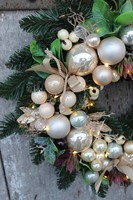 Golden Palace dekoracyjny świąteczny wianek / stroik, śr.36 cm