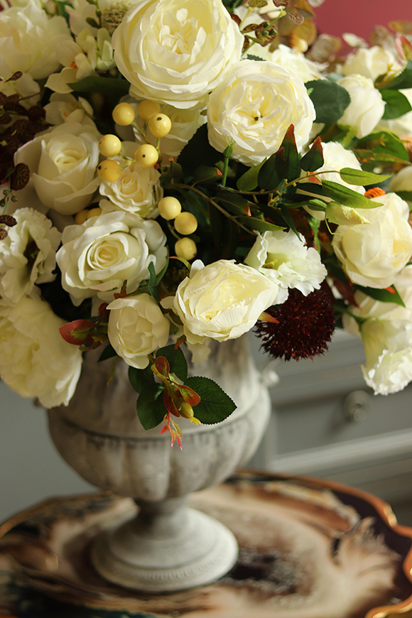 elegancka kompozycja Palazzo Marsylia, w metalowym pucharze, wys.67cm