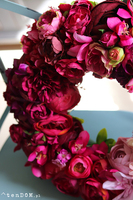 bardzo bogaty wianek na drzwi, Rosie, śr.38cm