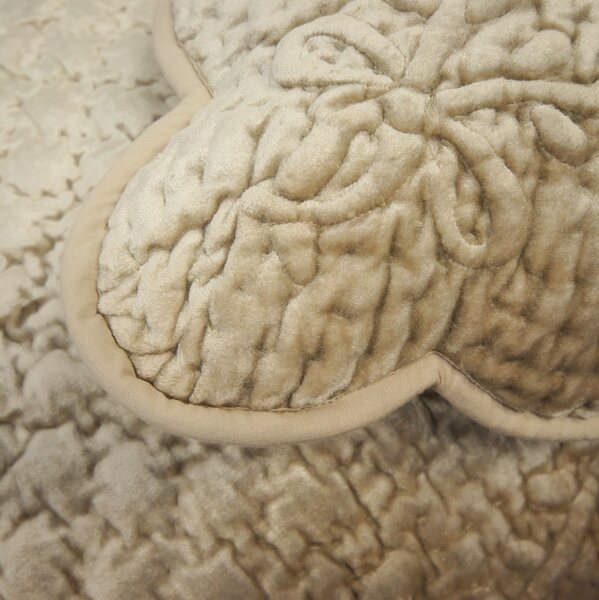 Adria, dekoracyjna narzuta velvetowa, beżowa, 240 x 220 cm