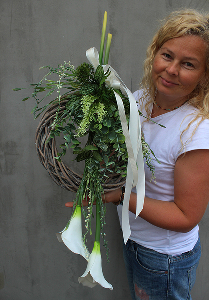 Bogini zestaw kompozycji nagrobnych, dł.70/45cm 