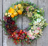 bardzo efektowny wianek Jesienna Tęcza, śr.40cm