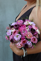 kompozycja kwiatowa / bukiet Flowerbox Srebrzystoszary Marzena, wys.24cm