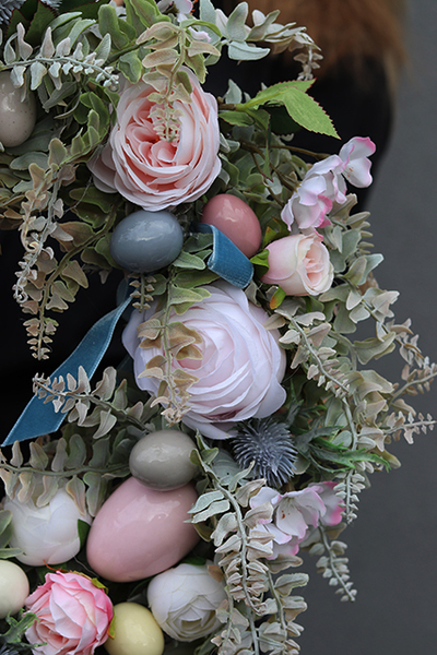 Green Canoe Pastels, wianek wielkanocny do dekoracji, śr.35cm