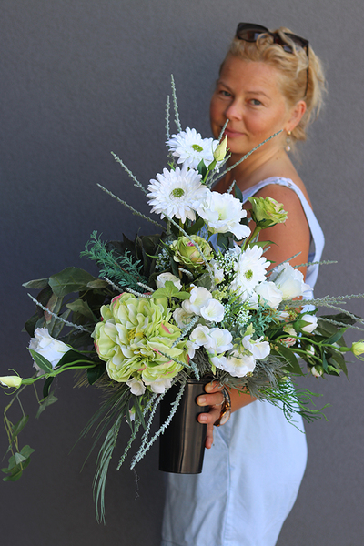 Zielona Przystań, komplet dekoracji nagrobnych, wieniec + bukiet 