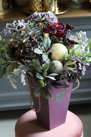 flowerbox świąteczny, Violet Glamour, wys.58cm 