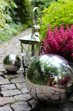 kula dekoracyjna stalowa Silver śr.40cm