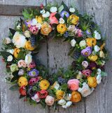 Pełniki wianek dekoracyjny na drzwi / stroik na stół, śr.40cm