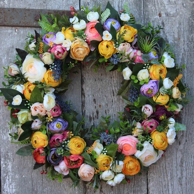 Pełniki wianek dekoracyjny na drzwi / stroik na stół, śr.40cm