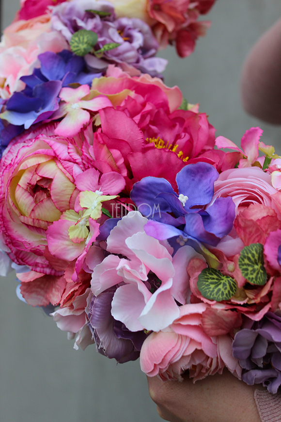 bardzo duży wianek na drzwi Wiosna w Domu, śr.50cm