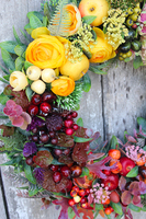 bardzo efektowny wianek Jesienna Tęcza, śr.40cm