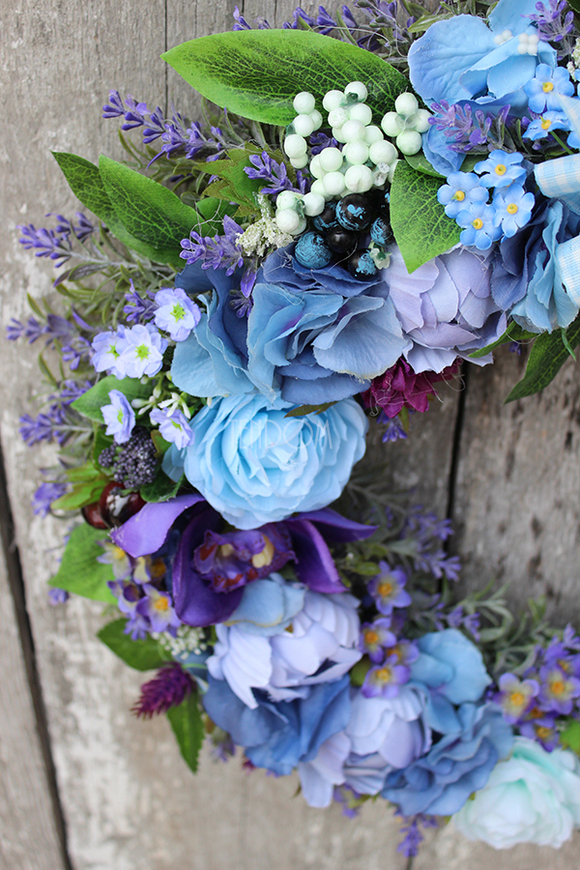 dekoracyjny wianek Niebieska Aura, śr.40cm